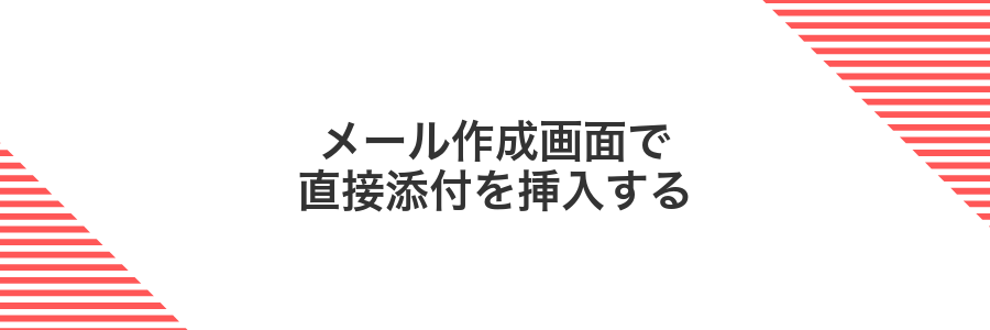 メール作成画面で直接添付を挿入する