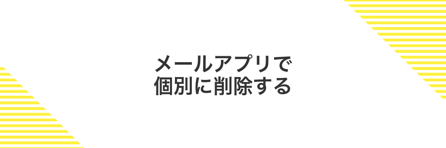 メールアプリで個別に削除する