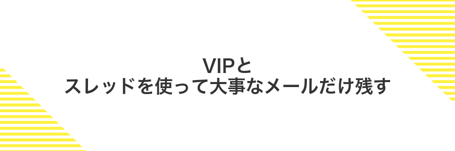 VIPとスレッドを使って大事なメールだけ残す