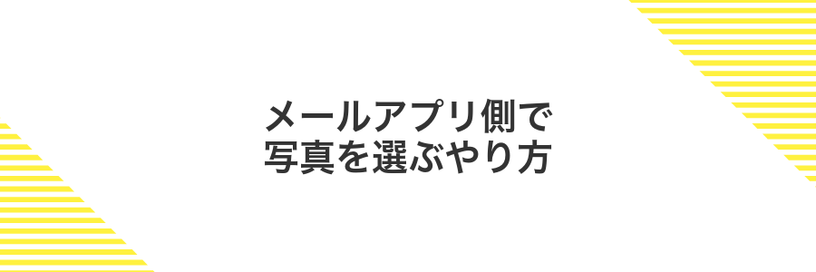 メールアプリ側で写真を選ぶやり方