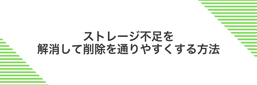 ストレージ不足を解消して削除を通りやすくする方法