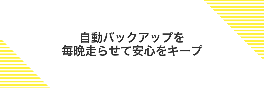自動バックアップを毎晩走らせて安心をキープ