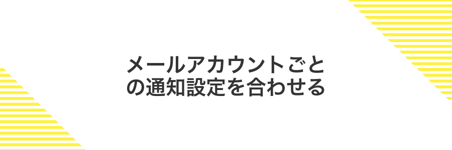 メールアカウントごとの通知設定を合わせる