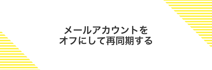 メールアカウントをオフにして再同期する