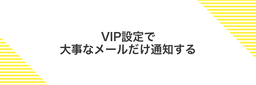 VIP設定で大事なメールだけ通知する