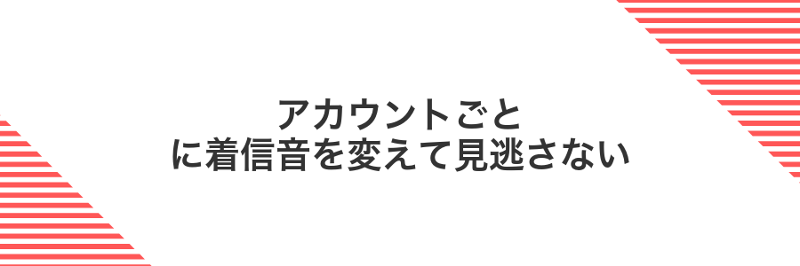 アカウントごとに着信音を変えて見逃さない