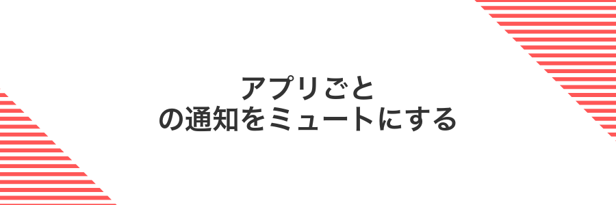 アプリごとの通知をミュートにする