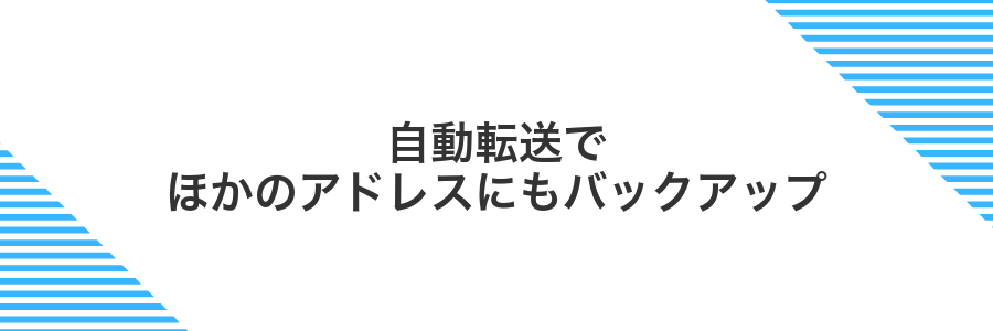 自動転送でほかのアドレスにもバックアップ