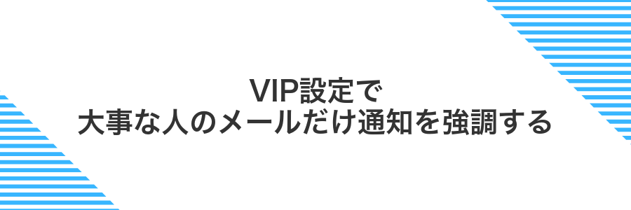 VIP設定で大事な人のメールだけ通知を強調する