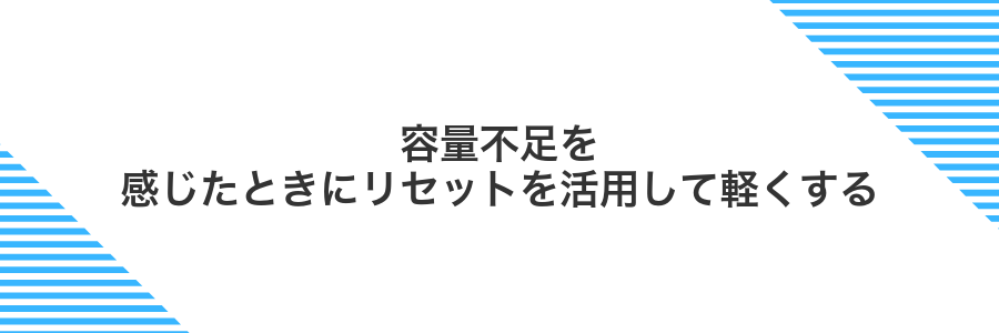 容量不足を感じたときにリセットを活用して軽くする