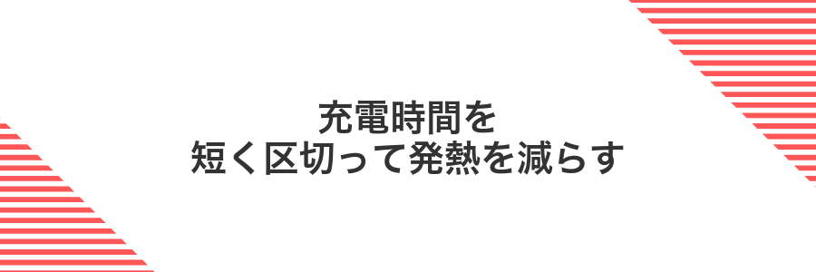 充電時間を短く区切って発熱を減らす