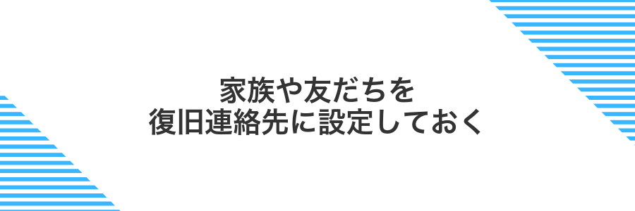 家族や友だちを復旧連絡先に設定しておく