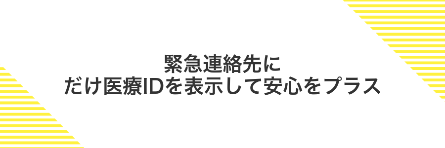 緊急連絡先にだけ医療IDを表示して安心をプラス