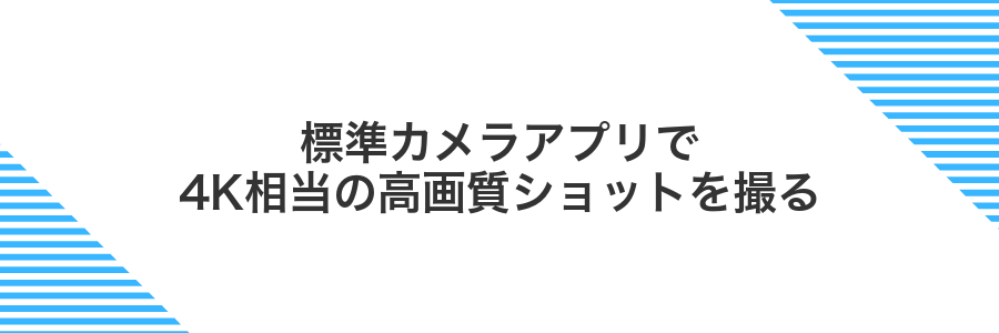 標準カメラアプリで4K相当の高画質ショットを撮る