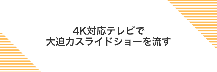 4K対応テレビで大迫力スライドショーを流す