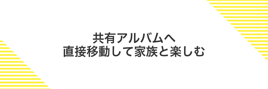 共有アルバムへ直接移動して家族と楽しむ