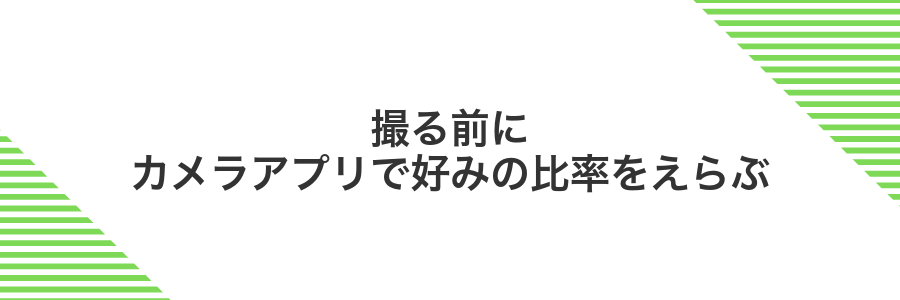 撮る前にカメラアプリで好みの比率をえらぶ
