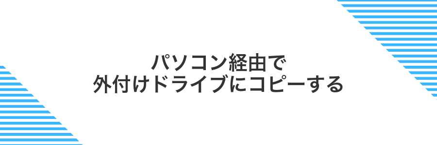 パソコン経由で外付けドライブにコピーする