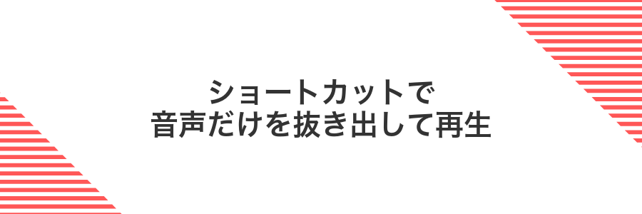 ショートカットで音声だけを抜き出して再生