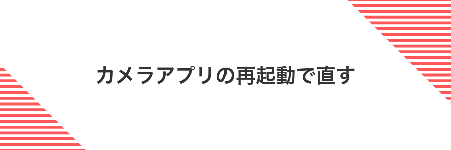カメラアプリの再起動で直す