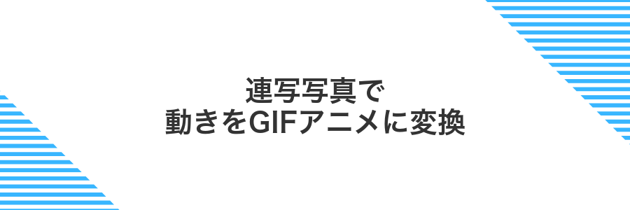 連写写真で動きをGIFアニメに変換