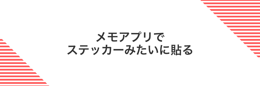 メモアプリでステッカーみたいに貼る