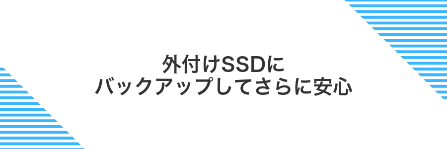 外付けSSDにバックアップしてさらに安心