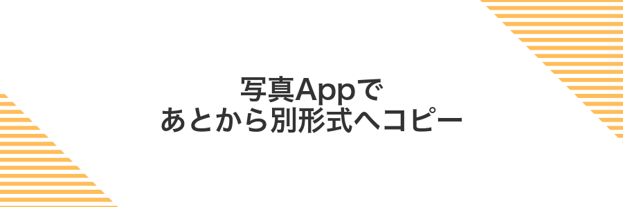 写真Appであとから別形式へコピー