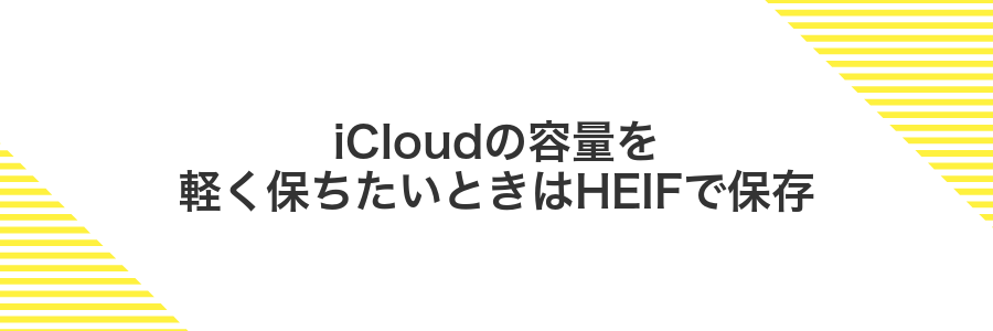 iCloudの容量を軽く保ちたいときはHEIFで保存