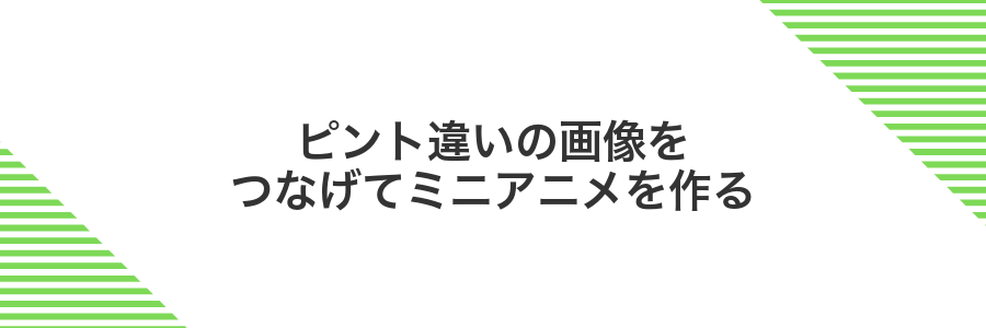 ピント違いの画像をつなげてミニアニメを作る