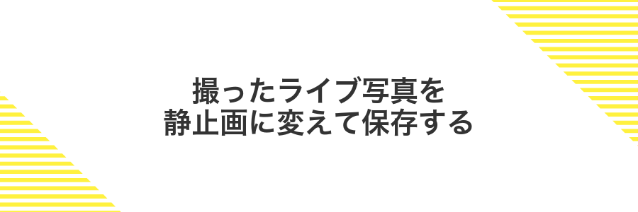 撮ったライブ写真を静止画に変えて保存する