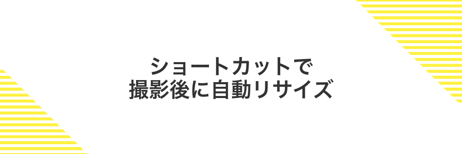ショートカットで撮影後に自動リサイズ