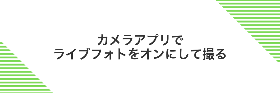 カメラアプリでライブフォトをオンにして撮る