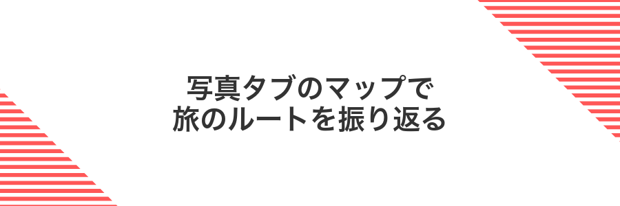 写真タブのマップで旅のルートを振り返る
