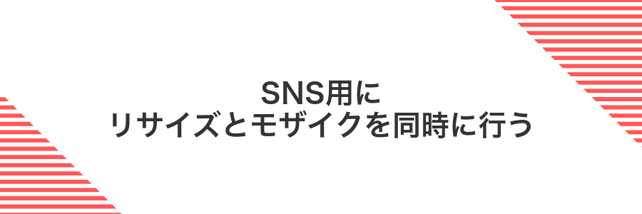 SNS用にリサイズとモザイクを同時に行う