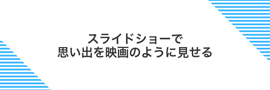 スライドショーで思い出を映画のように見せる