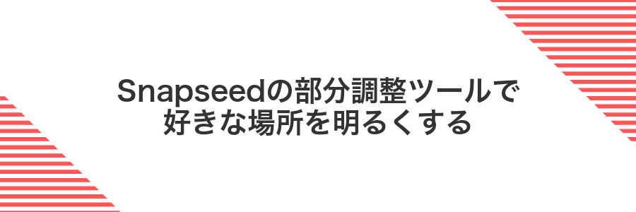 Snapseedの部分調整ツールで好きな場所を明るくする