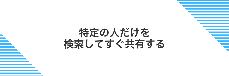 特定の人だけを検索してすぐ共有する