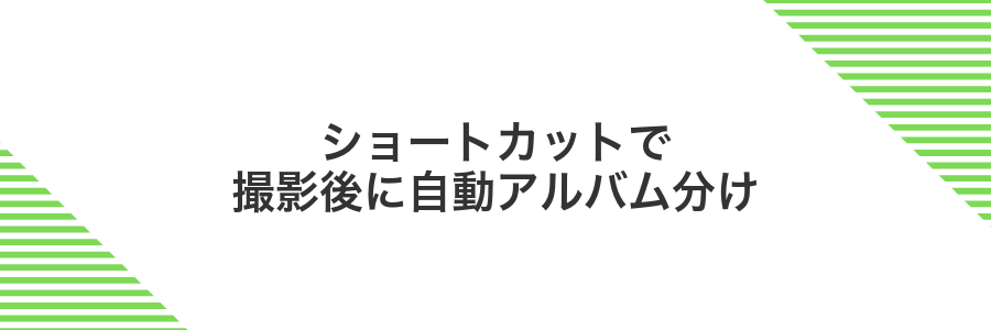 ショートカットで撮影後に自動アルバム分け