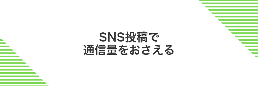 SNS投稿で通信量をおさえる