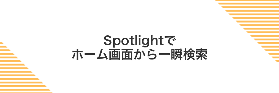 Spotlightでホーム画面から一瞬検索