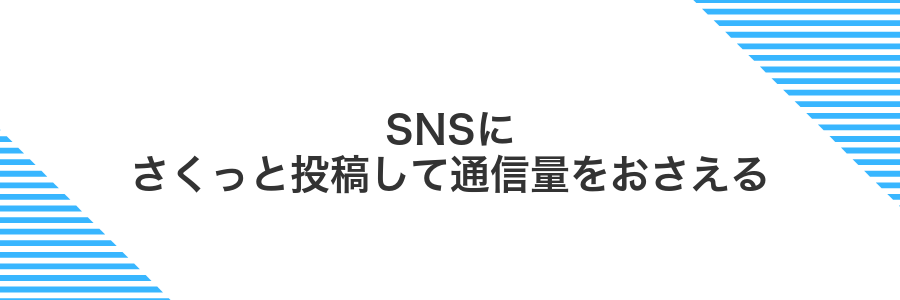 SNSにさくっと投稿して通信量をおさえる