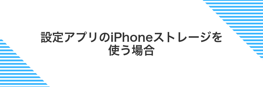 設定アプリのiPhoneストレージを使う場合