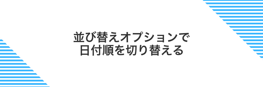 並び替えオプションで日付順を切り替える