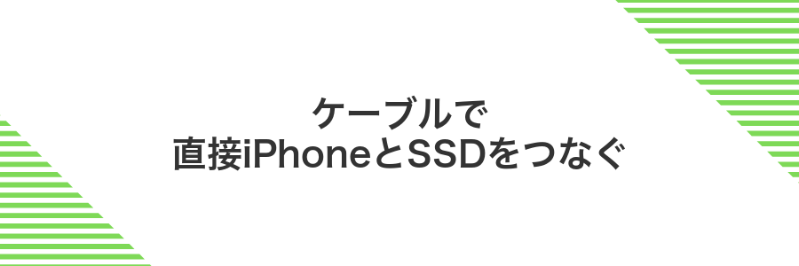 ケーブルで直接iPhoneとSSDをつなぐ