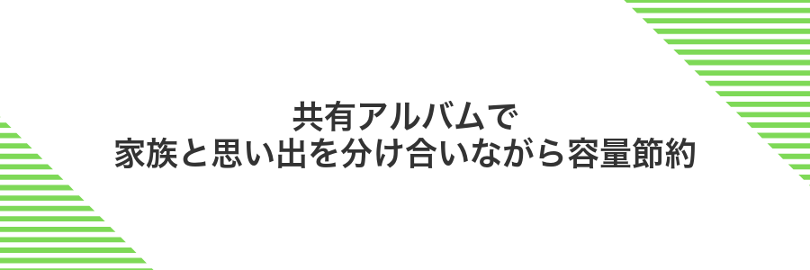 共有アルバムで家族と思い出を分け合いながら容量節約
