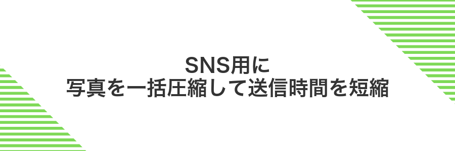 SNS用に写真を一括圧縮して送信時間を短縮
