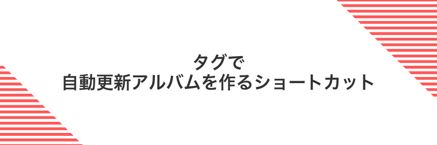 タグで自動更新アルバムを作るショートカット