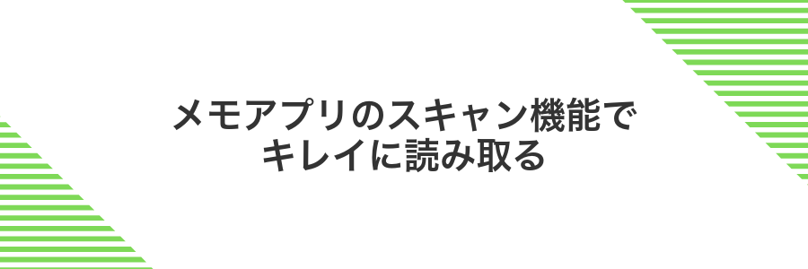 メモアプリのスキャン機能でキレイに読み取る