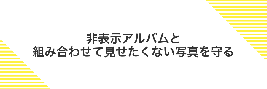 非表示アルバムと組み合わせて見せたくない写真を守る